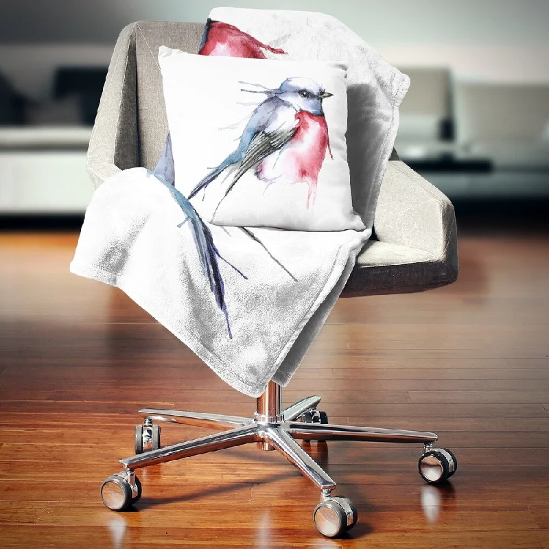 Recycled polyester blankets for an eco - conscious optionRecycled polyester blankets for an eco - conscious optionDesignart 'Bird in Blue and Red' Watercolor Animal Throw Blanket Recycled polyester blankets for an eco - conscious optionRecycled polyester blankets for an eco - conscious optionDesignart 'Bird in Blue and Red' Watercolor Animal Throw Blanket