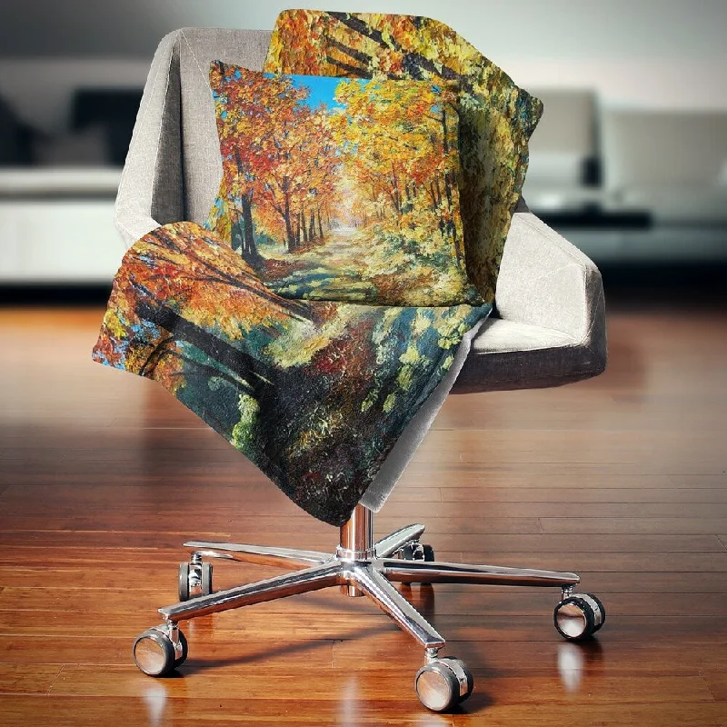 Fleece blankets for a cozy and plush textureFleece blankets for a cozy and plush textureDesignart 'Bright Day in Autumn Forest' Landscape Fleece Throw Blanket Fleece blankets for a cozy and plush textureFleece blankets for a cozy and plush textureDesignart 'Bright Day in Autumn Forest' Landscape Fleece Throw Blanket