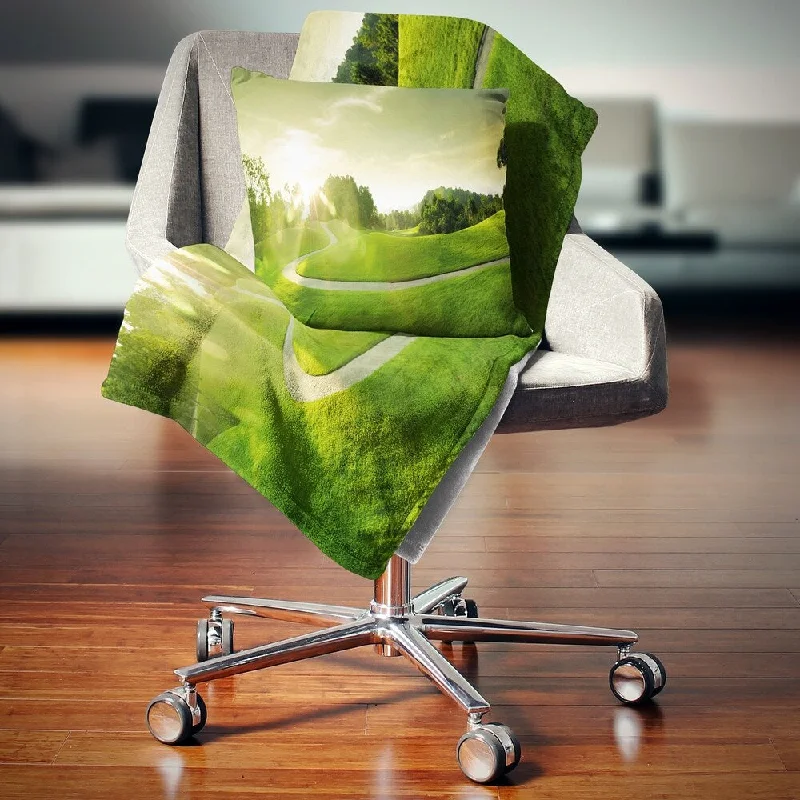 Recycled polyester blankets for an eco - conscious optionRecycled polyester blankets for an eco - conscious optionDesignart 'Green Valley Panorama' Landscape Fleece Throw Blanket