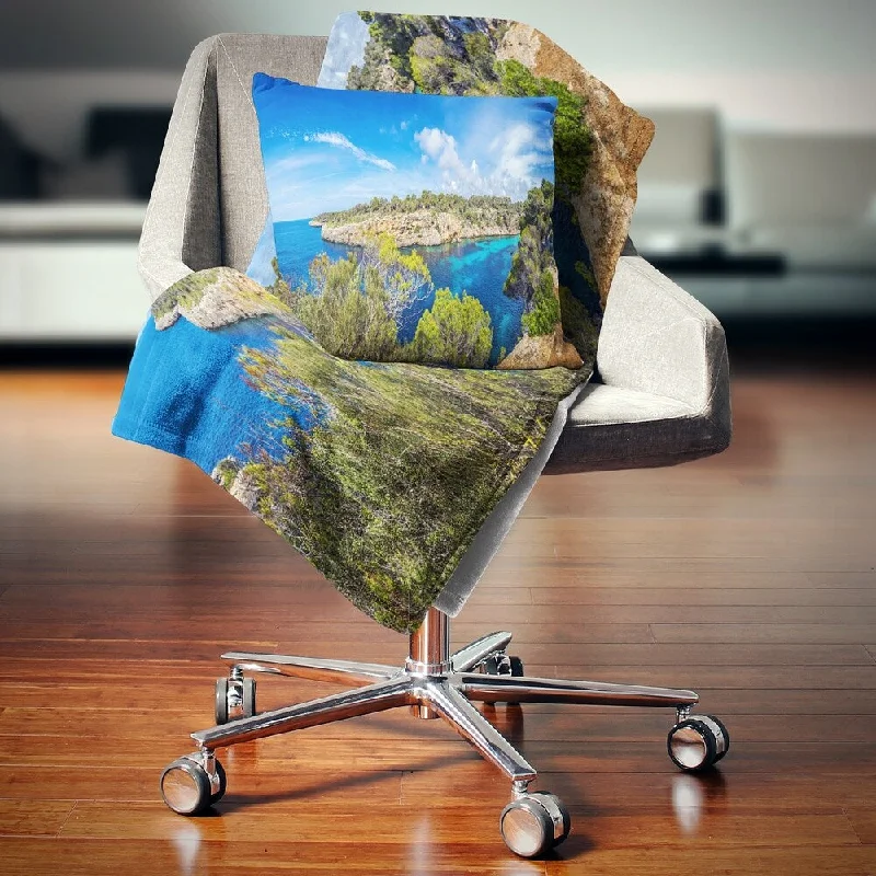 Silk blankets with a smooth and elegant touchSilk blankets with a smooth and elegant touchDesignart 'Famous Cove of Cala Pi Mallorca' Seascape Throw Blanket