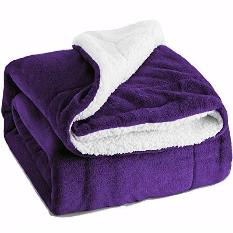 Fleece blankets for a cozy and plush textureFleece blankets for a cozy and plush texturePurple Sherpa Throw Blanket 50" x 60"