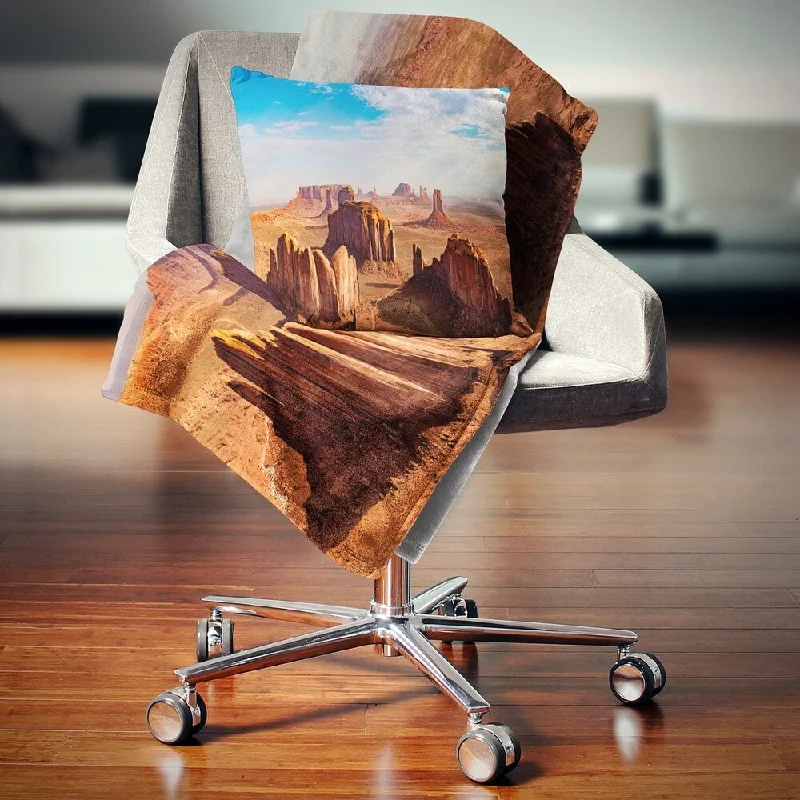 Cashmere blankets for ultimate softness and luxuryCashmere blankets for ultimate softness and luxuryDesignart 'Monument Valley Aerial Sky View' Landscape Fleece Throw Blanket