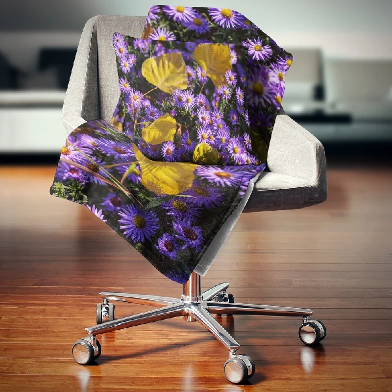 Rayon from bamboo blankets for a silky and breathable feelRayon from bamboo blankets for a silky and breathable feelDesignart 'Little Purple Flowers and Yellow Leaves' Floral Throw Blanket Rayon from bamboo blankets for a silky and breathable feelRayon from bamboo blankets for a silky and breathable feelDesignart 'Little Purple Flowers and Yellow Leaves' Floral Throw Blanket