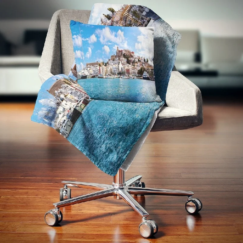 Recycled polyester blankets for an eco - conscious optionRecycled polyester blankets for an eco - conscious optionDesignart 'Panorama of Ibiza Spain' Cityscape Photo Throw Blanket Recycled polyester blankets for an eco - conscious optionRecycled polyester blankets for an eco - conscious optionDesignart 'Panorama of Ibiza Spain' Cityscape Photo Throw Blanket