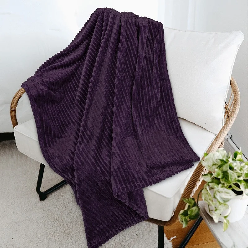 Linen blankets with a rustic and textured lookLinen blankets with a rustic and textured look50" x 60" Throw Stripe Flannel Fleece Blanket Purple Linen blankets with a rustic and textured lookLinen blankets with a rustic and textured look50" x 60" Throw Stripe Flannel Fleece Blanket Purple