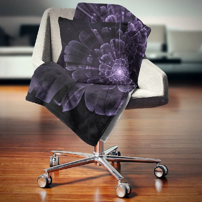 Microfiber blankets that are durable and easy to care forMicrofiber blankets that are durable and easy to care forDesignart 'Glowing Crystal Purple Fractal Flower' Floral Throw Blanket