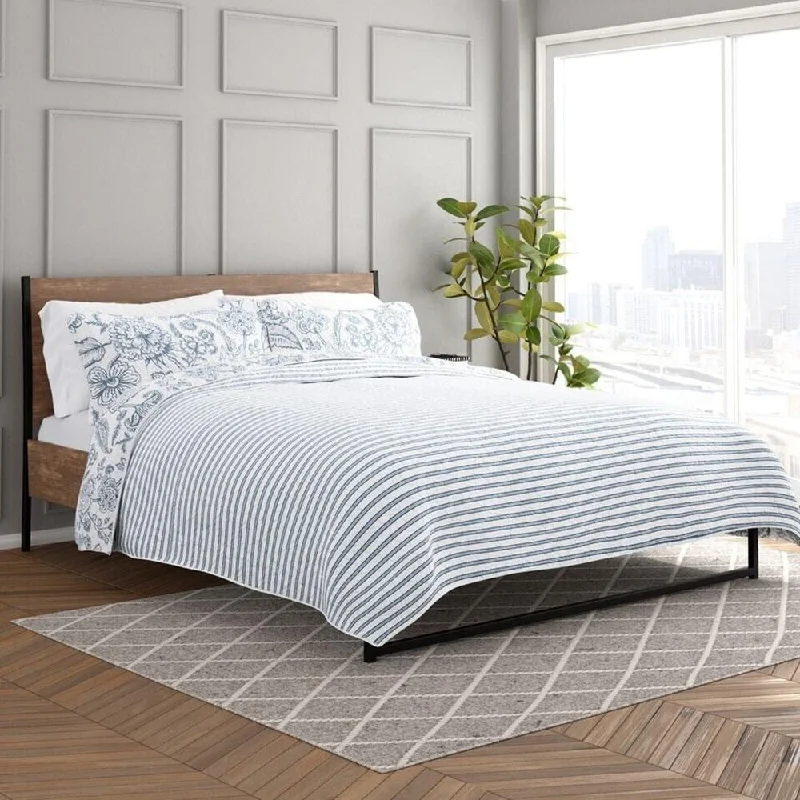 Microfiber blankets that are durable and easy to care forMicrofiber blankets that are durable and easy to care for3pc Full/Queen Quilted Coverlet Set Reversible Stripe Dusk Blue