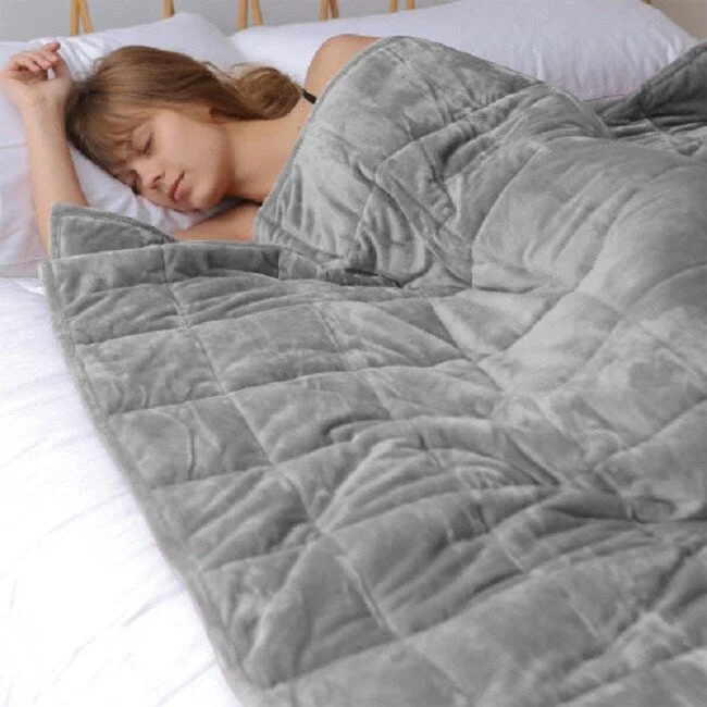 Fleece blankets for a cozy and plush textureFleece blankets for a cozy and plush textureSilky Velvet Weighted Blanket-Grey-60”*80”