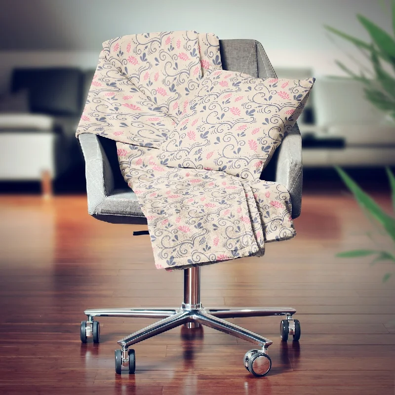 Linen blankets with a rustic and textured lookLinen blankets with a rustic and textured lookDesignart' Retro Botanical Pattern X' Modern Throw Blanket - 71x59