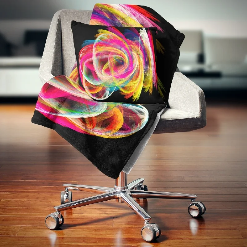 Recycled polyester blankets for an eco - conscious optionRecycled polyester blankets for an eco - conscious optionDesignart 'Colorful Thick Strokes in Black' Abstract Throw Blanket Recycled polyester blankets for an eco - conscious optionRecycled polyester blankets for an eco - conscious optionDesignart 'Colorful Thick Strokes in Black' Abstract Throw Blanket