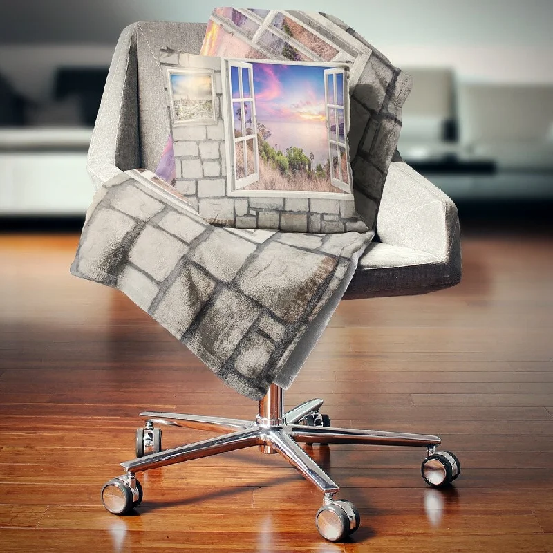 Rayon from bamboo blankets for a silky and breathable feelRayon from bamboo blankets for a silky and breathable feelDesignart 'Window to Beautiful Stretch of Land' Modern Landscape Fleece Throw Blanket