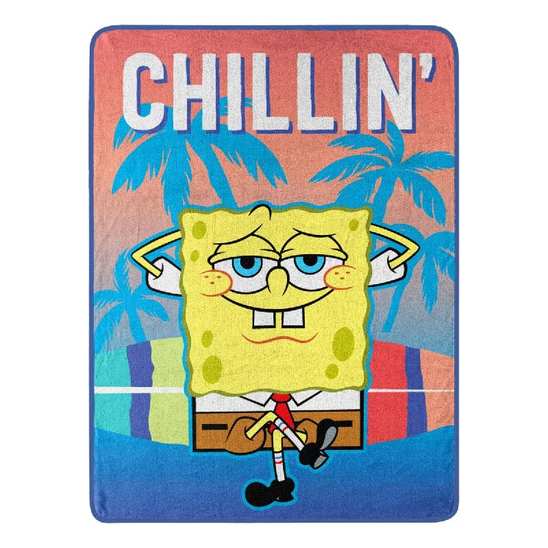 Fleece blankets for a cozy and plush textureFleece blankets for a cozy and plush textureSpongebob Chillin Micro Raschel Throw