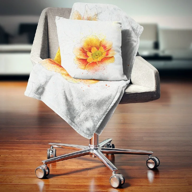 Rayon from bamboo blankets for a silky and breathable feelRayon from bamboo blankets for a silky and breathable feelDesignart 'Beautiful Yellow Watercolor Flower' Floral Throw Blanket Rayon from bamboo blankets for a silky and breathable feelRayon from bamboo blankets for a silky and breathable feelDesignart 'Beautiful Yellow Watercolor Flower' Floral Throw Blanket