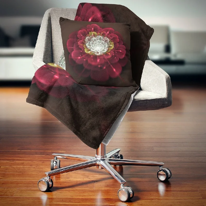 Synthetic fiber blend blankets for a budget - friendly choiceSynthetic fiber blend blankets for a budget - friendly choiceDesignart 'Red Fractal Flower with White' Floral Throw Blanket