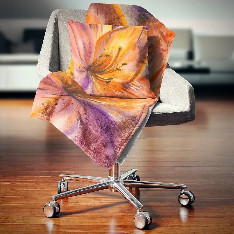Rayon from bamboo blankets for a silky and breathable feelRayon from bamboo blankets for a silky and breathable feelDesignart 'Orange Lily Flower' Floral Throw Blanket Rayon from bamboo blankets for a silky and breathable feelRayon from bamboo blankets for a silky and breathable feelDesignart 'Orange Lily Flower' Floral Throw Blanket