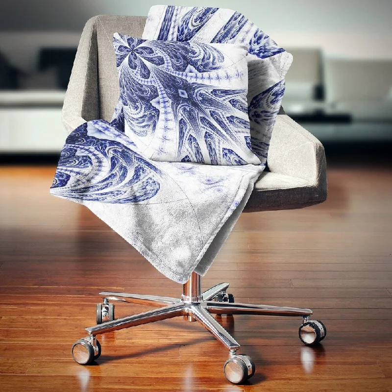 Silk blankets with a smooth and elegant touchSilk blankets with a smooth and elegant touchDesignart 'Symmetrical Dark Blue Fractal Flower' Floral Throw Blanket