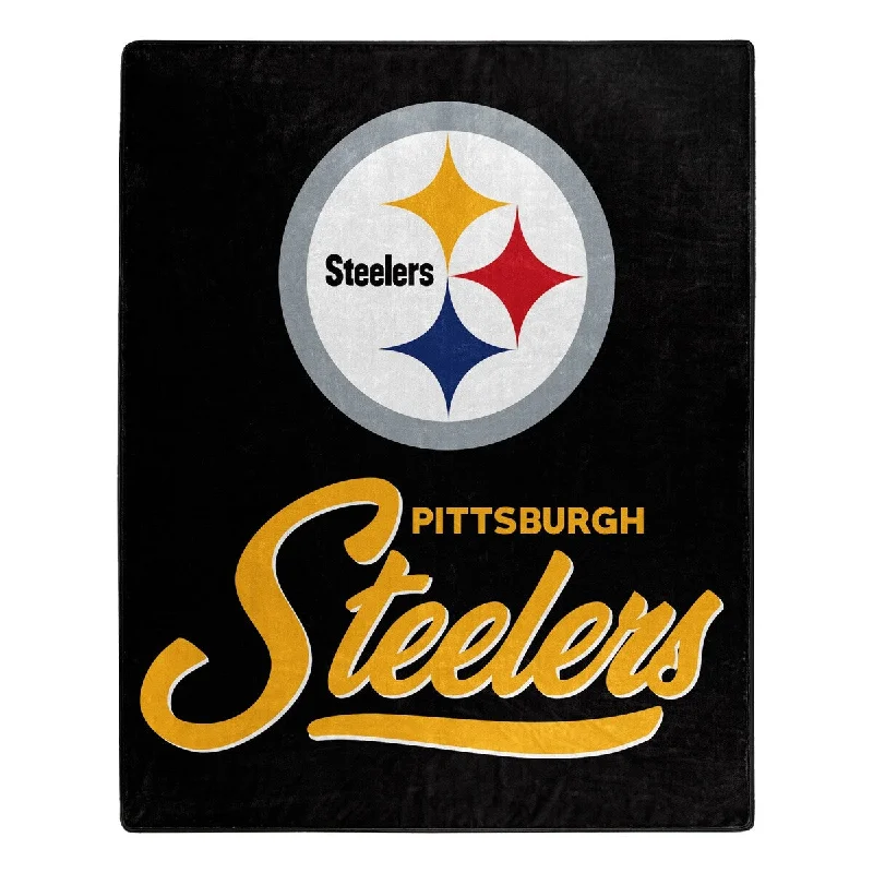 King - size blankets to cover large beds comfortablyKing - size blankets to cover large beds comfortablyNFL 070 Steelers Signature Raschel