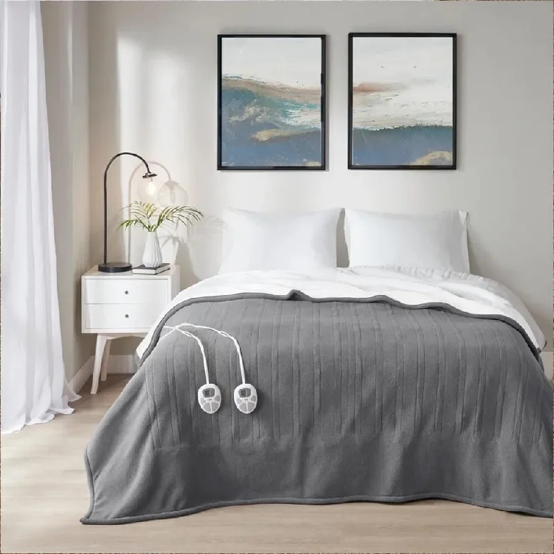 Linen blankets with a rustic and textured lookLinen blankets with a rustic and textured lookFull Solid Fleece to Sherpa Heated Blanket Dark Grey Linen blankets with a rustic and textured lookLinen blankets with a rustic and textured lookFull Solid Fleece to Sherpa Heated Blanket Dark Grey