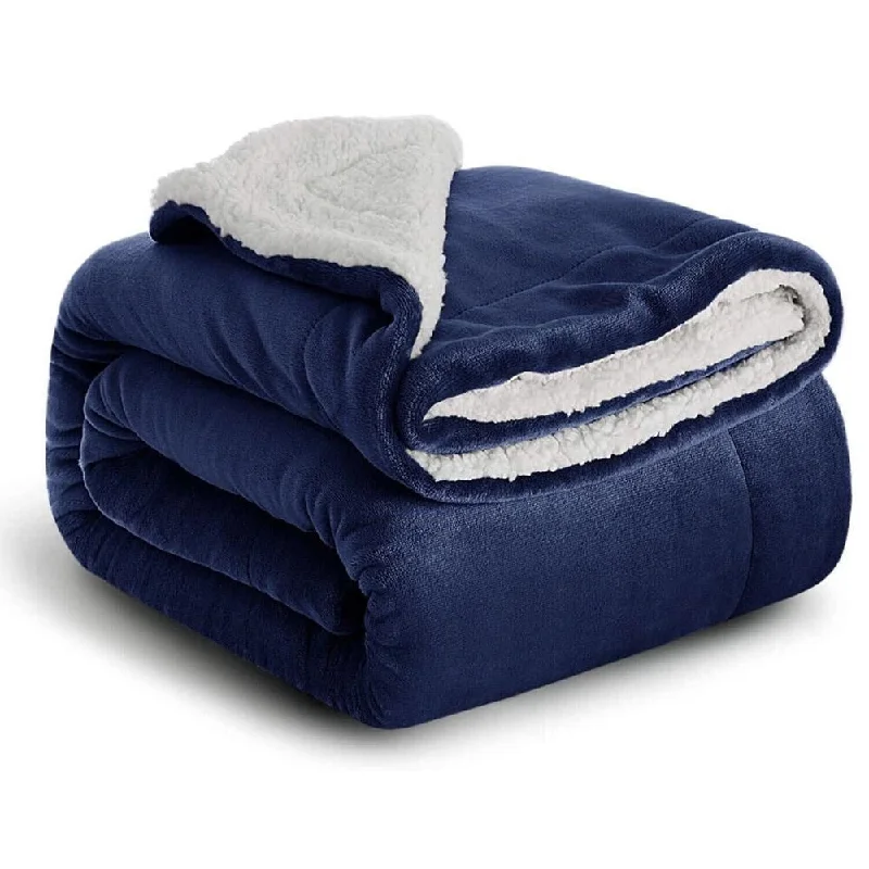 Queen - size blankets for standard - sized bedsQueen - size blankets for standard - sized beds400 Gsm Twins Sherpa Fleece Blanket Reversible Navy Queen - size blankets for standard - sized bedsQueen - size blankets for standard - sized beds400 Gsm Twins Sherpa Fleece Blanket Reversible Navy