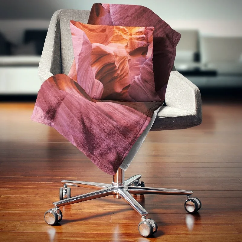 Chenille blankets with a thick and fuzzy textureChenille blankets with a thick and fuzzy textureDesignart 'Orange Red Antelope Canyon' Landscape Photography Throw Blanket