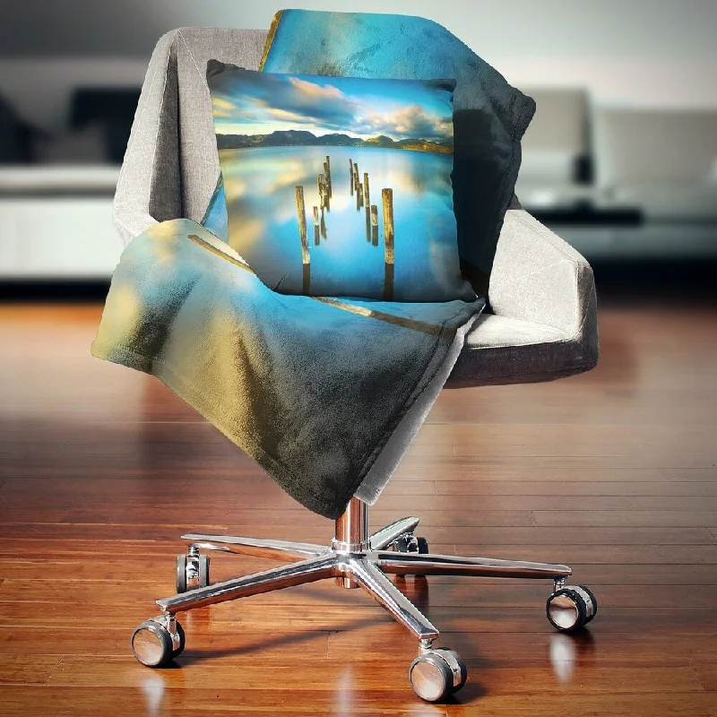 Fleece blankets for a cozy and plush textureFleece blankets for a cozy and plush textureDesignart 'Cloudy Lake with Broken Pier' Seascape Throw Blanket Fleece blankets for a cozy and plush textureFleece blankets for a cozy and plush textureDesignart 'Cloudy Lake with Broken Pier' Seascape Throw Blanket