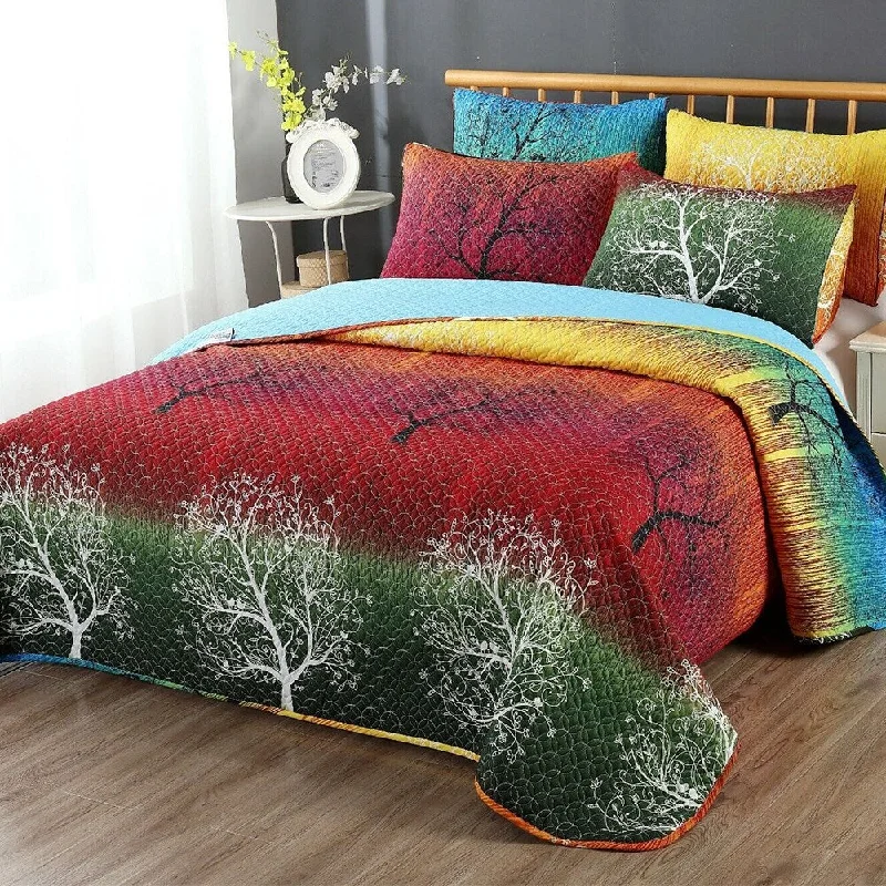 Recycled polyester blankets for an eco - conscious optionRecycled polyester blankets for an eco - conscious optionTwin Rainbow Tree Bedspread Set Quilt & Pillow Shams Green Recycled polyester blankets for an eco - conscious optionRecycled polyester blankets for an eco - conscious optionTwin Rainbow Tree Bedspread Set Quilt & Pillow Shams Green