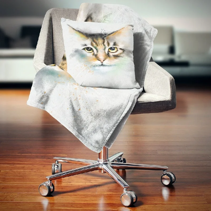 King - size blankets to cover large beds comfortablyKing - size blankets to cover large beds comfortablyDesignart 'Strong Look of Cat Watercolor Sketch' Animal Throw Blanket