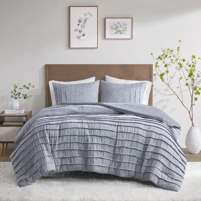 King - size comforters to fit large king - sized beds perfectlyBeautyrest Maddox 3 Piece Striated Cationic Dyed Oversized Comforter Set with Pleats