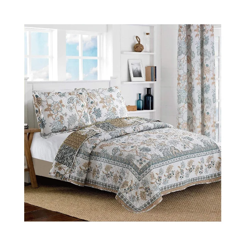 bohemian bedspreads with vibrant colors and patterns for an eclectic decorFloral Printed Blue/White Bedspread/Quilt Set bohemian bedspreads with vibrant colors and patterns for an eclectic decorFloral Printed Blue/White Bedspread/Quilt Set
