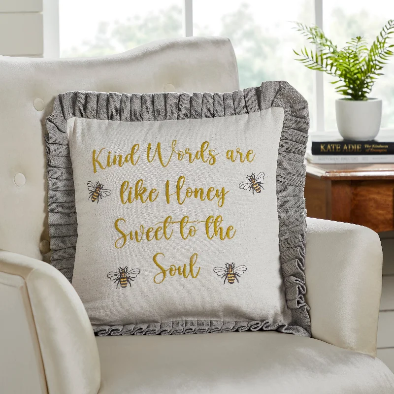 Lumbar Support Pillows for Car SeatsEmbroidered Bee Honey Pillow