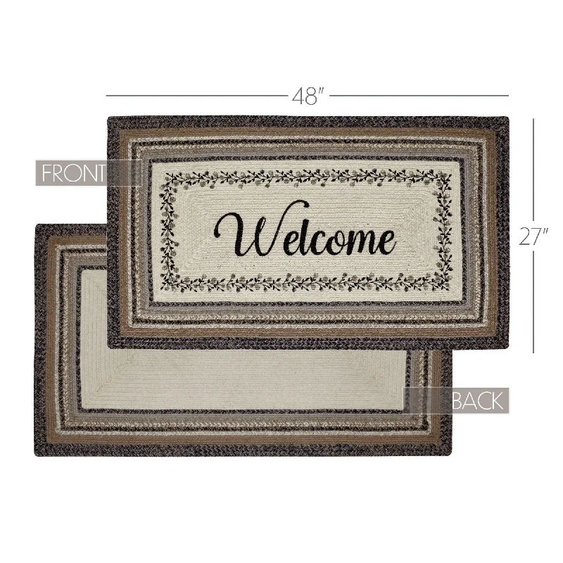 Bed skirts with a jacquard weave for a textured lookFloral Vine Jute Rug Rect Welcome w/ Pad 27x48 Bed skirts with a jacquard weave for a textured lookFloral Vine Jute Rug Rect Welcome w/ Pad 27x48
