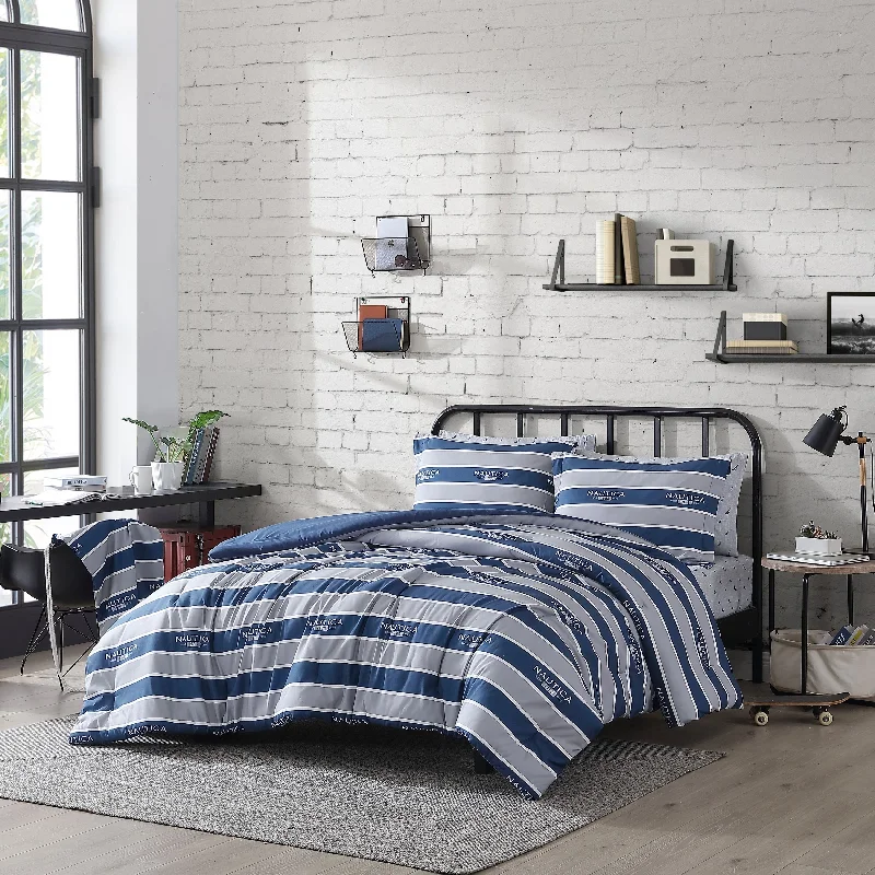 Bamboo - fiber - filled comforters with antibacterial and breathable qualitiesNautica Thorton Lake Reversible Grey Multi-Piece Bed Set Bamboo - fiber - filled comforters with antibacterial and breathable qualitiesNautica Thorton Lake Reversible Grey Multi-Piece Bed Set