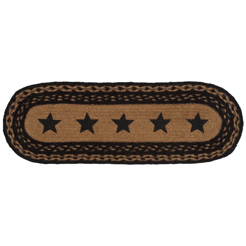 Checkered bed skirts for a classic patternFarmhouse Jute Runner Stencil Stars 8x24