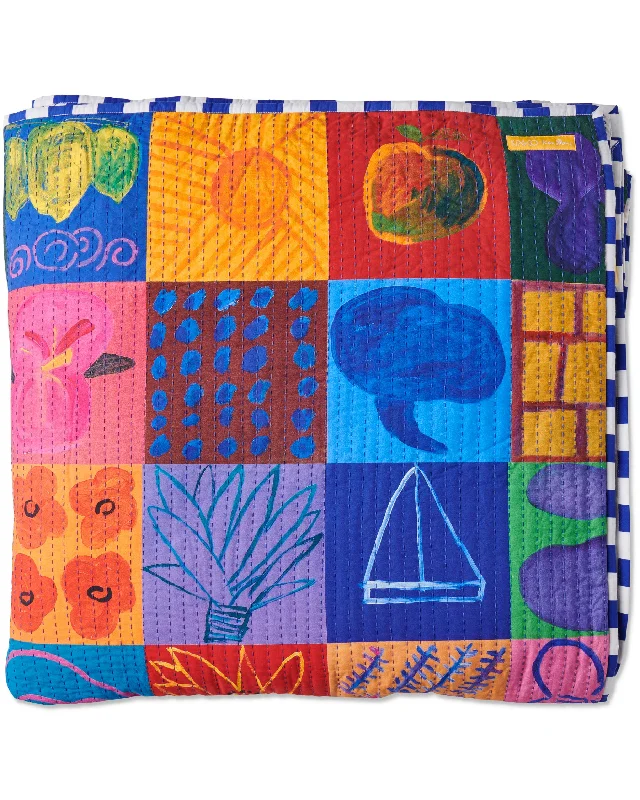 asian - inspired bedspreads with traditional motifs such as cherry blossoms or dragons for a zen atmosphereKip&Co x Ken Done Flower Farm Kantha Bedspread asian - inspired bedspreads with traditional motifs such as cherry blossoms or dragons for a zen atmosphereKip&Co x Ken Done Flower Farm Kantha Bedspread