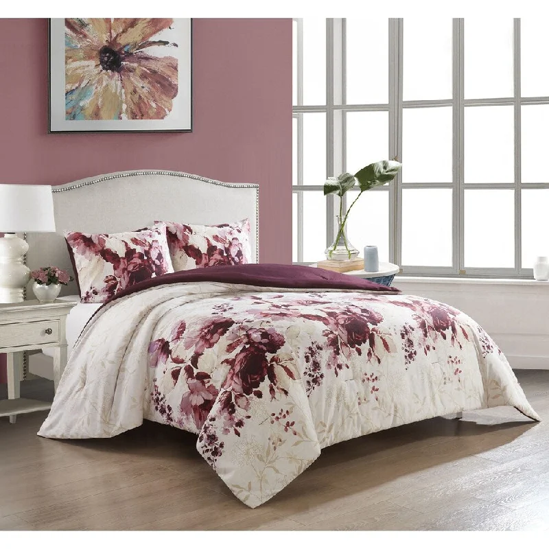 Down - filled comforters for supreme warmth and lightnessPorch & Den Wapato 3-Piece Reversible Floral Comforter Set Down - filled comforters for supreme warmth and lightnessPorch & Den Wapato 3-Piece Reversible Floral Comforter Set