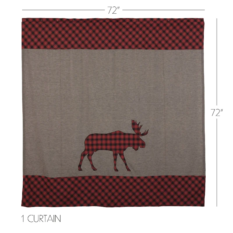 Bed skirts with a retro - style patternCumberland Moose Applique Shower Curtain 72x72 Bed skirts with a retro - style patternCumberland Moose Applique Shower Curtain 72x72