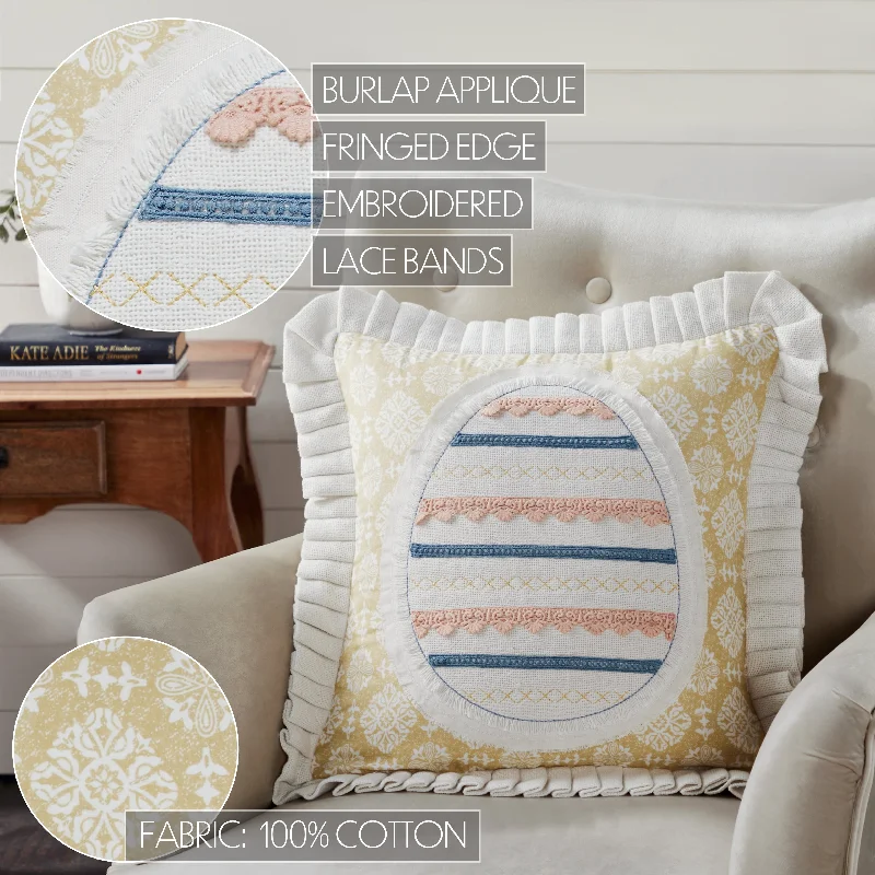 Bed skirts with a high - thread count for a quality feelEaster Egg Applique Pillow 18x18 Bed skirts with a high - thread count for a quality feelEaster Egg Applique Pillow 18x18