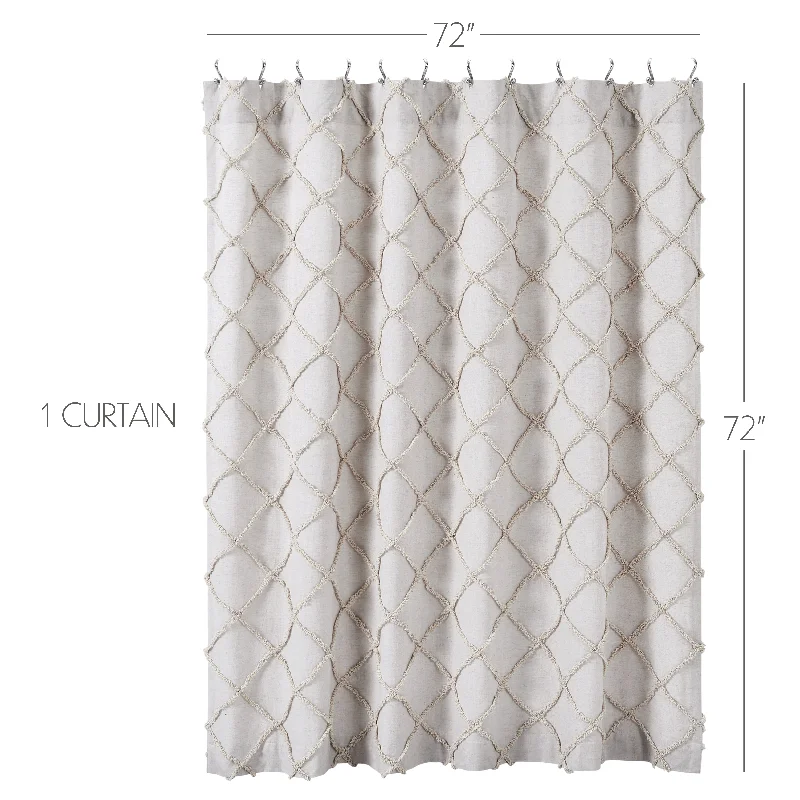 Bed skirts with a shabby - chic styleFrayed Lattice Oatmeal Shower Curtain 72x72