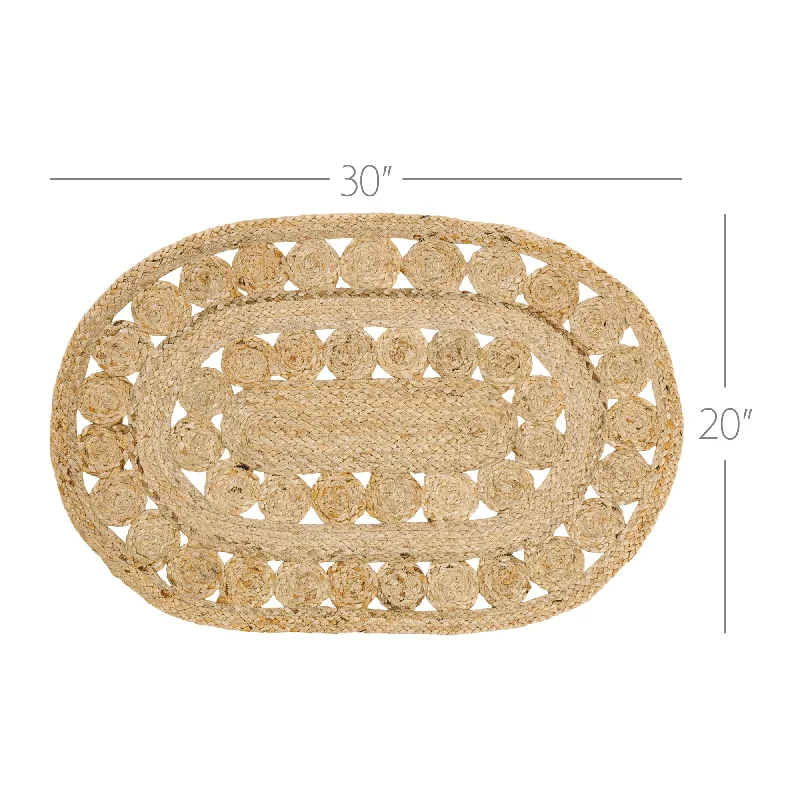 Floral - printed bed skirts for a feminine touchCeleste Jute Rug Oval 20x30