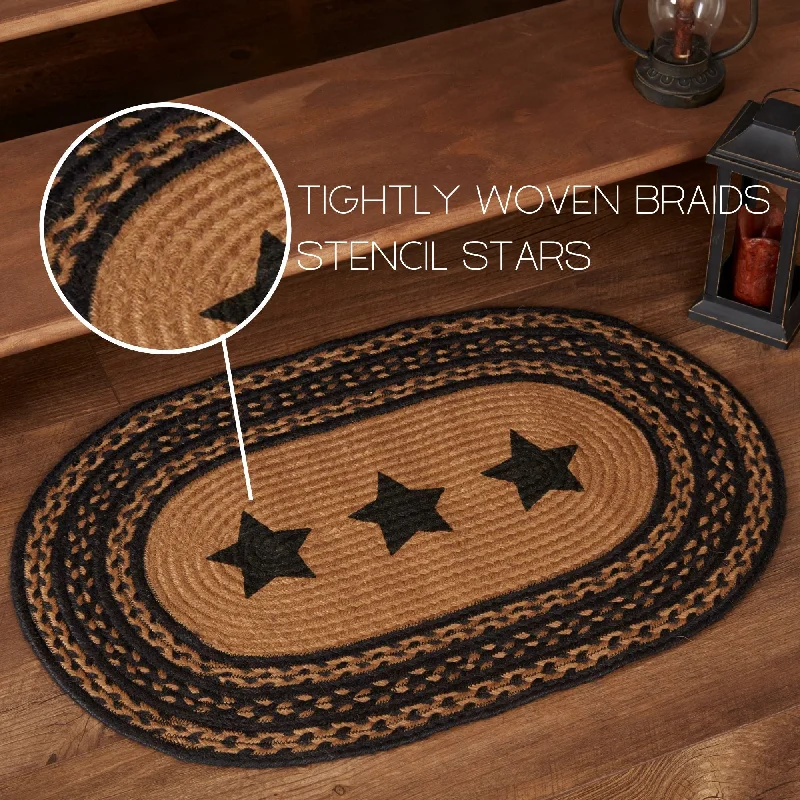 Bed skirts with a eco - friendly materialFarmhouse Jute Rug Oval Stencil Stars w/ Pad 20x30 Bed skirts with a eco - friendly materialFarmhouse Jute Rug Oval Stencil Stars w/ Pad 20x30