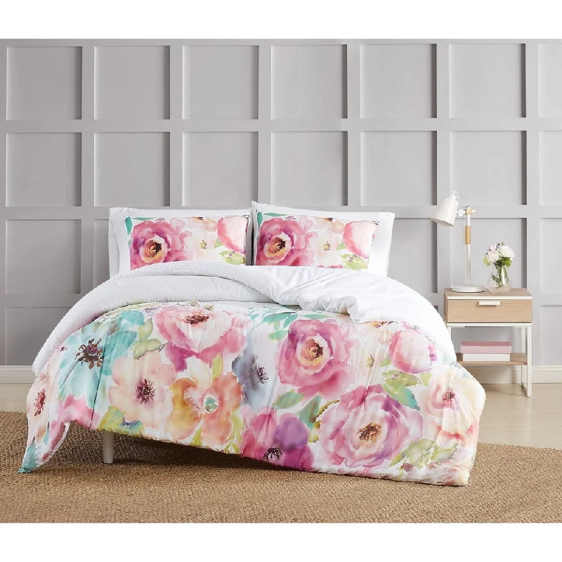 Wool - filled comforters with natural moisture - wicking and temperature - regulating featuresChristian Siriano NY® Spring Flowers 3 Piece Comforter Set