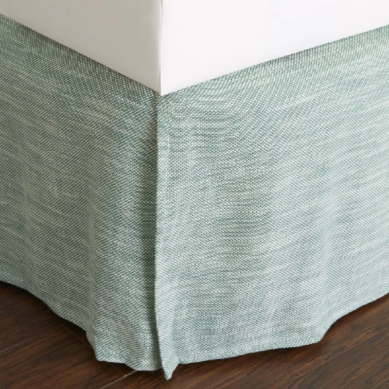 Bed skirts with a geometric cut - out designJaccob Teal 18-inch Drop 3 Piece Tuck In Bed Skirt Bed skirts with a geometric cut - out designJaccob Teal 18-inch Drop 3 Piece Tuck In Bed Skirt