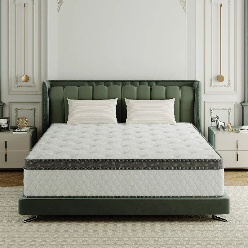 Wool - filled mattresses for natural insulation and moisture - wickingIFLUOUS 10'' Medium Comfort Level Hybrid Mattress in a box. Breathable and Cooling Mattress Wool - filled mattresses for natural insulation and moisture - wickingIFLUOUS 10'' Medium Comfort Level Hybrid Mattress in a box. Breathable and Cooling Mattress