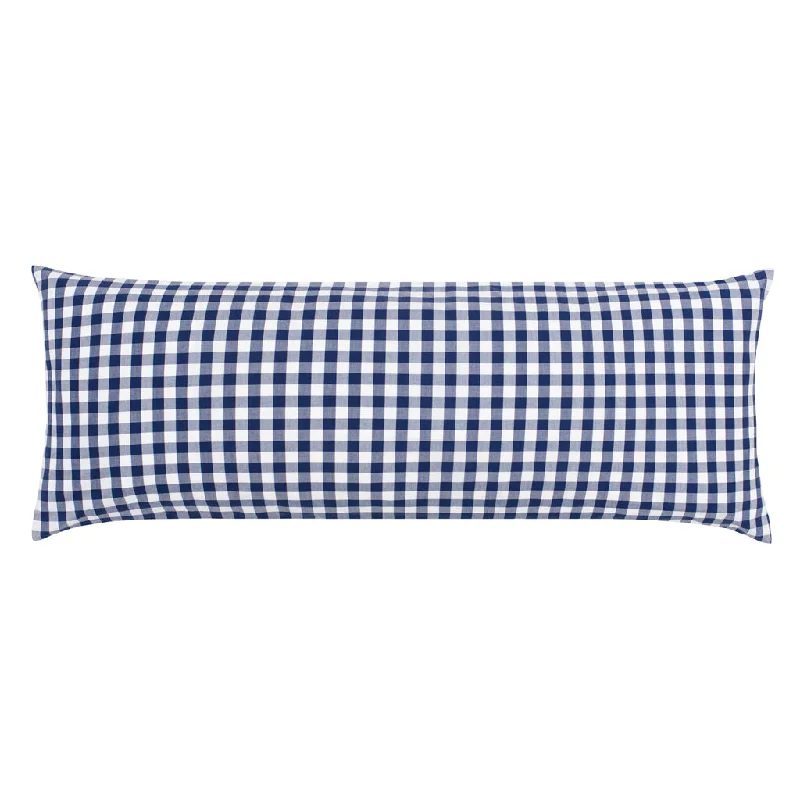 Kids Pillows with Fun DesignsThe Navy Blue Small Gingham Extra Long Throw Pillow