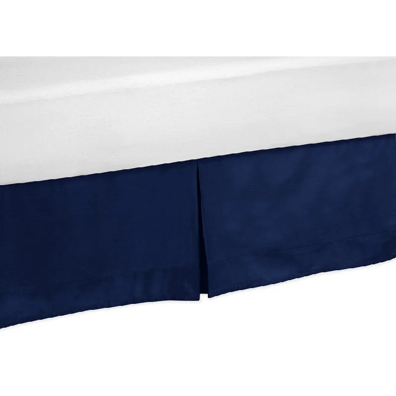 King - size bed skirts in solid colorsSweet Jojo Designs Navy Queen Bed Skirt