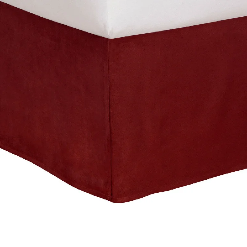 Bed skirts with a geometric cut - out designTailored Microsuede 14-inch Drop Bedskirt Bed skirts with a geometric cut - out designTailored Microsuede 14-inch Drop Bedskirt