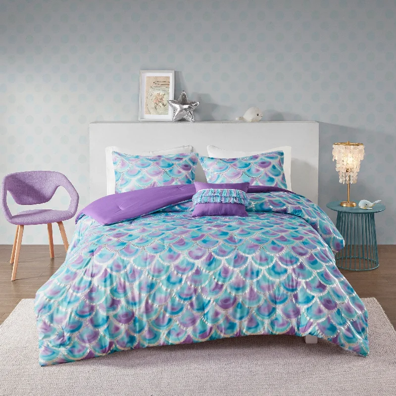 Queen - size comforters for standard queen - sized mattressesMi Zone Phoebe Metallic Printed Reversible Comforter Set Queen - size comforters for standard queen - sized mattressesMi Zone Phoebe Metallic Printed Reversible Comforter Set