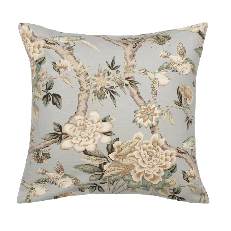 Round Pillows for Boho-Style InteriorsThe Blue Garden Birds Square Throw Pillow