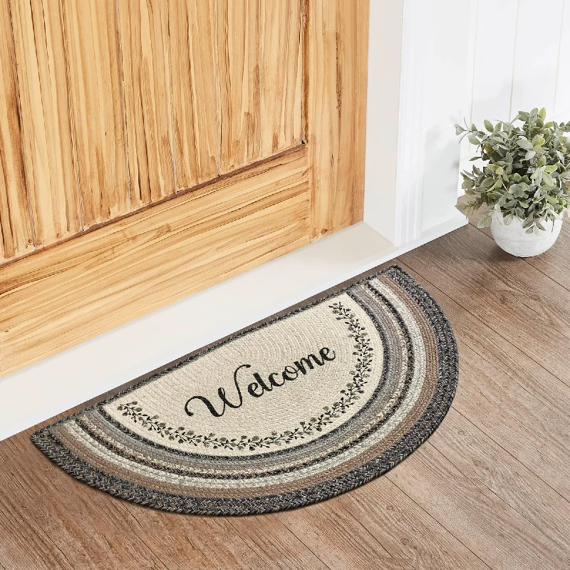 Queen - size bed skirts with ruffled edgesFloral Vine Jute Half Circle Welcome w/ Pad 19.5x36 Queen - size bed skirts with ruffled edgesFloral Vine Jute Half Circle Welcome w/ Pad 19.5x36