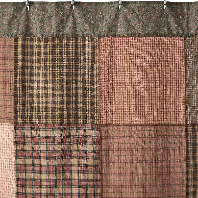 Bed skirts in pastel shades for a delicate lookCrosswoods Patchwork Shower Curtain 72x72